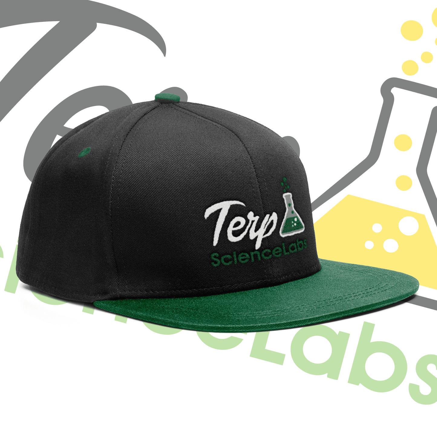 Terp Science Labs Snapback (Flat Brim) Black/Green