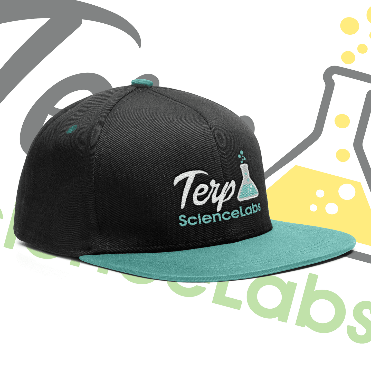 Terp Science Labs Snapback (Flat Brim) Black/Turquoise