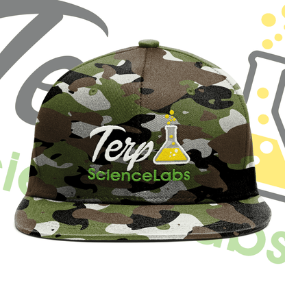 Terp Science Labs Snapback (Flat Brim) Camo/White