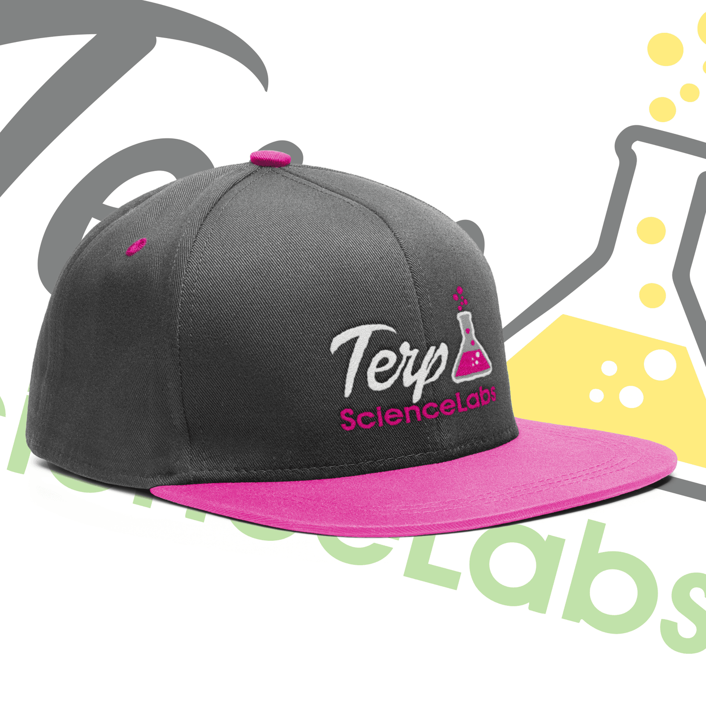 Terp Science Labs Snapback (Flat Brim) Grey/Pink